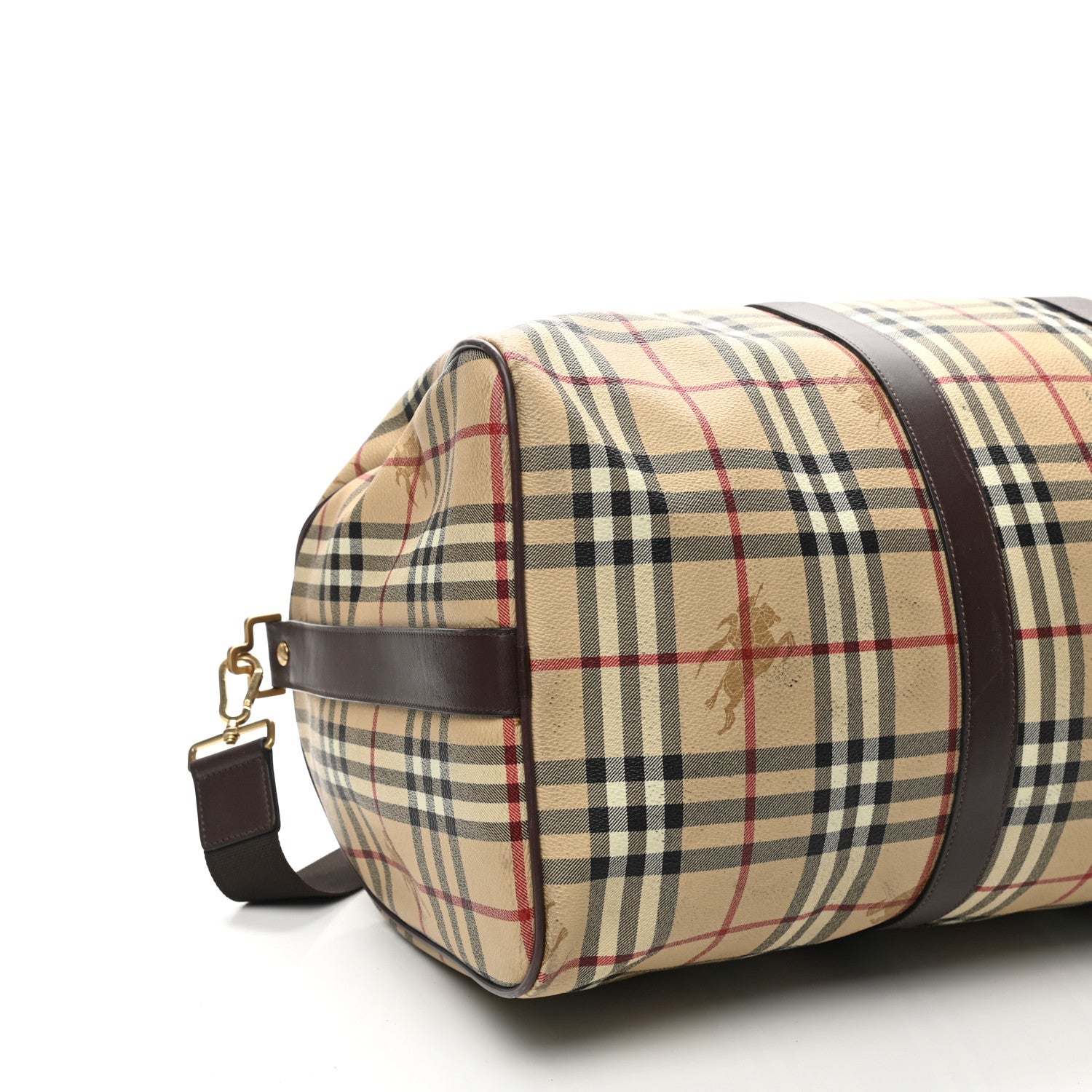 Burberry Haymarket Check Duffle Bag Dark Brown 9 of 14