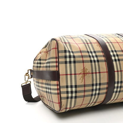 Burberry Haymarket Check Duffle Bag Dark Brown 9 of 14