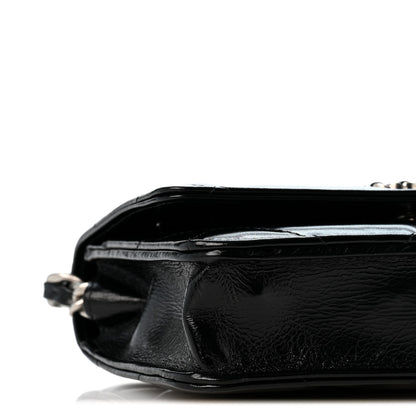 Chanel Shiny Crumpled Calfskin Quilted Chanel 19 Wallet On Chain WOC Black 10 of 13