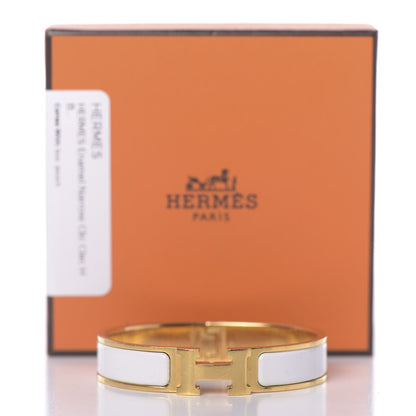 Hermes Enamel Narrow Clic Clac H Bracelet PM White 5 of 5