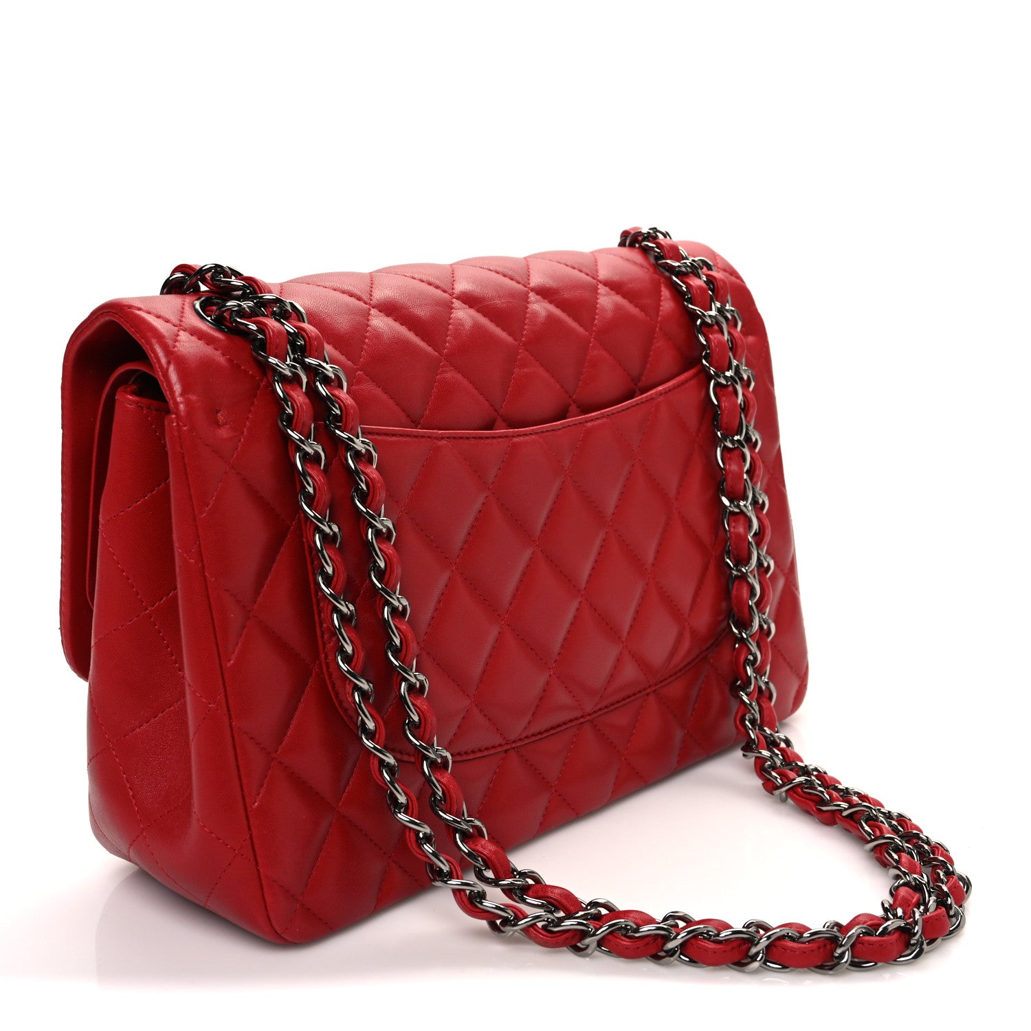 Chanel Lambskin Quilted Jumbo Double Flap Red 3 of 12