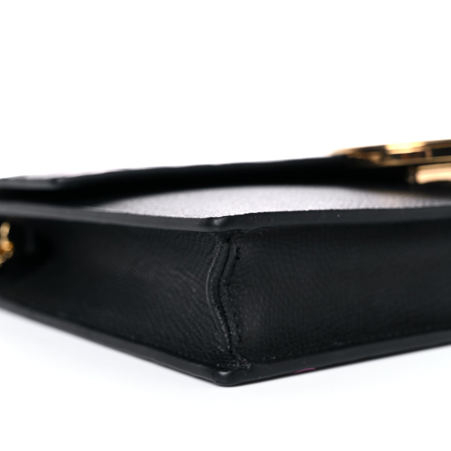 Fendi Vitello Cruise F is Fendi Bi-Color FF 1974 Embossed Medium Envelope Wallet On Chain Black Maya 9 of 13