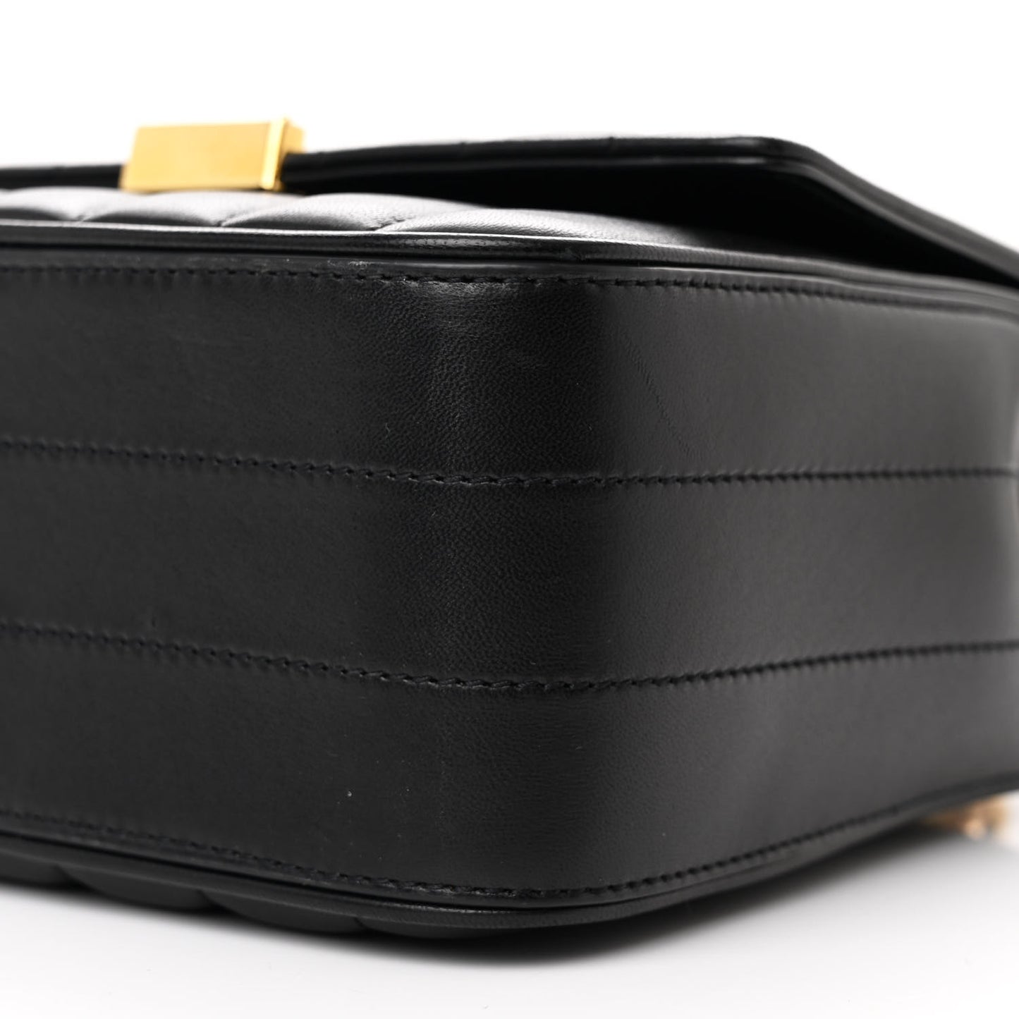 Lambskin Matelasse Monogram Vicky Chain Wallet Black