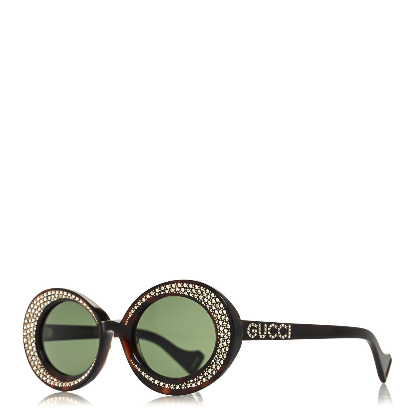 Acetate Crystal Round Sunglasses GG0618S Tortoiseshell