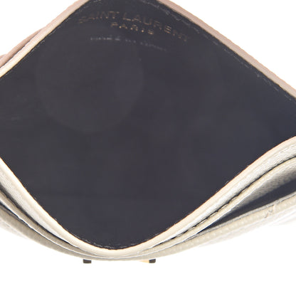 Saint Laurent Grain De Poudre Matelasse Chevron Card Case Crema Soft 4 of 5