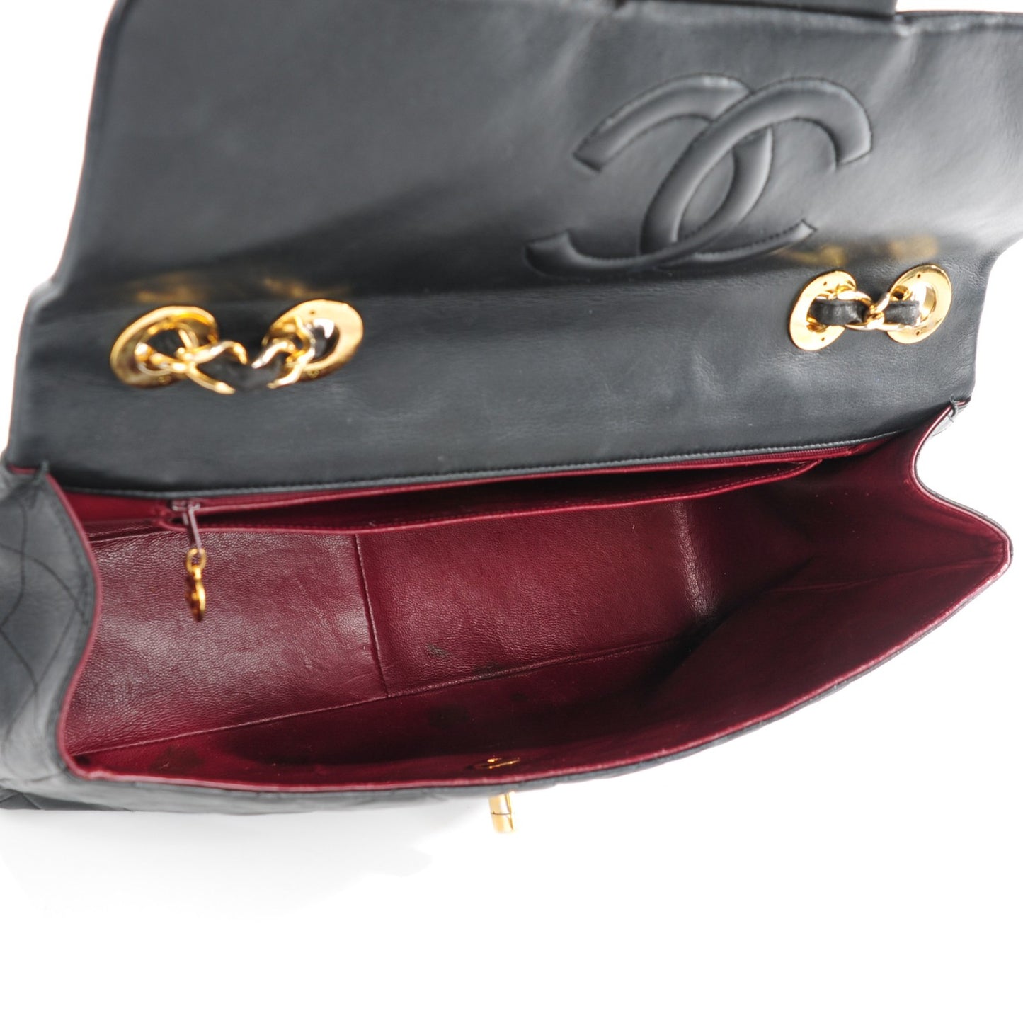 Lambskin Quilted XL Jumbo Single Flap Black