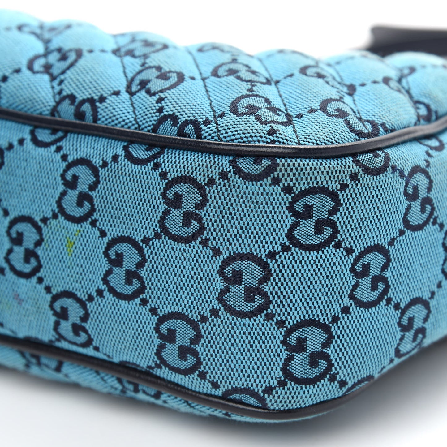 Monogram Multicolor Matelasse Diagonal Small GG Marmont Chain Shoulder Bag Light Blue