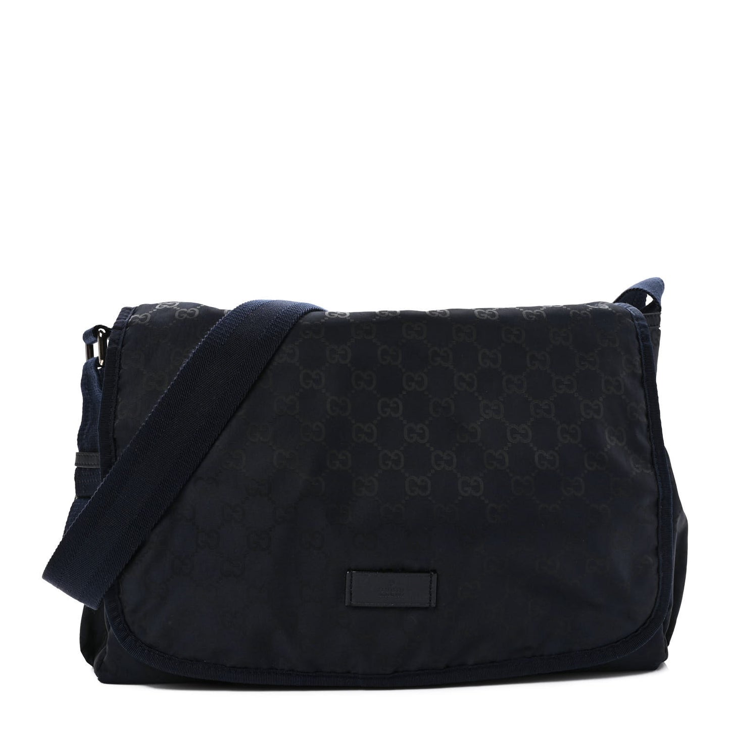Nylon Monogram Messenger Diaper Bag Navy