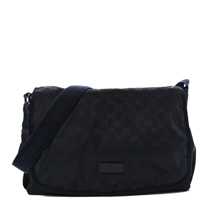 Gucci Nylon Monogram Messenger Diaper Bag Navy 1 of 10