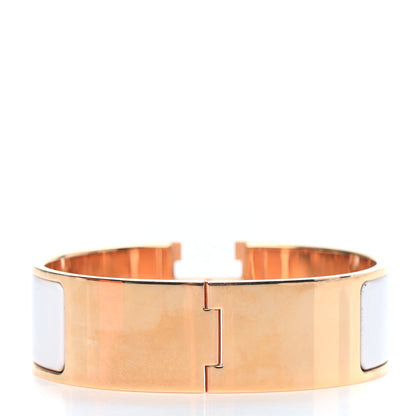Hermes Enamel Wide Clic Clac H Bracelet GM White 2 of 3