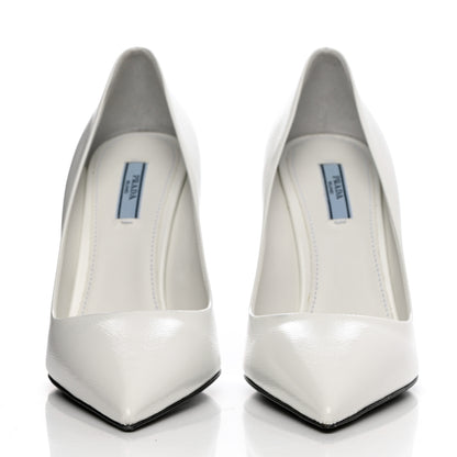 Prada Saffiano Patent Pumps 39 White 2 of 13