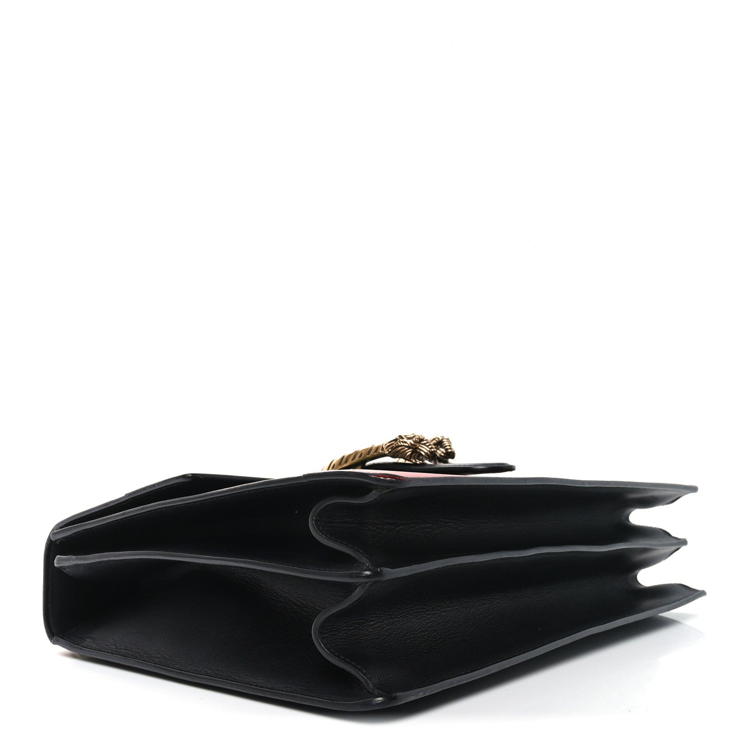 Gucci Calfskin Bamboo Web Large Dionysus Top Handle Bag Black Bright Evergreen Hibiscus Red 4 of 10