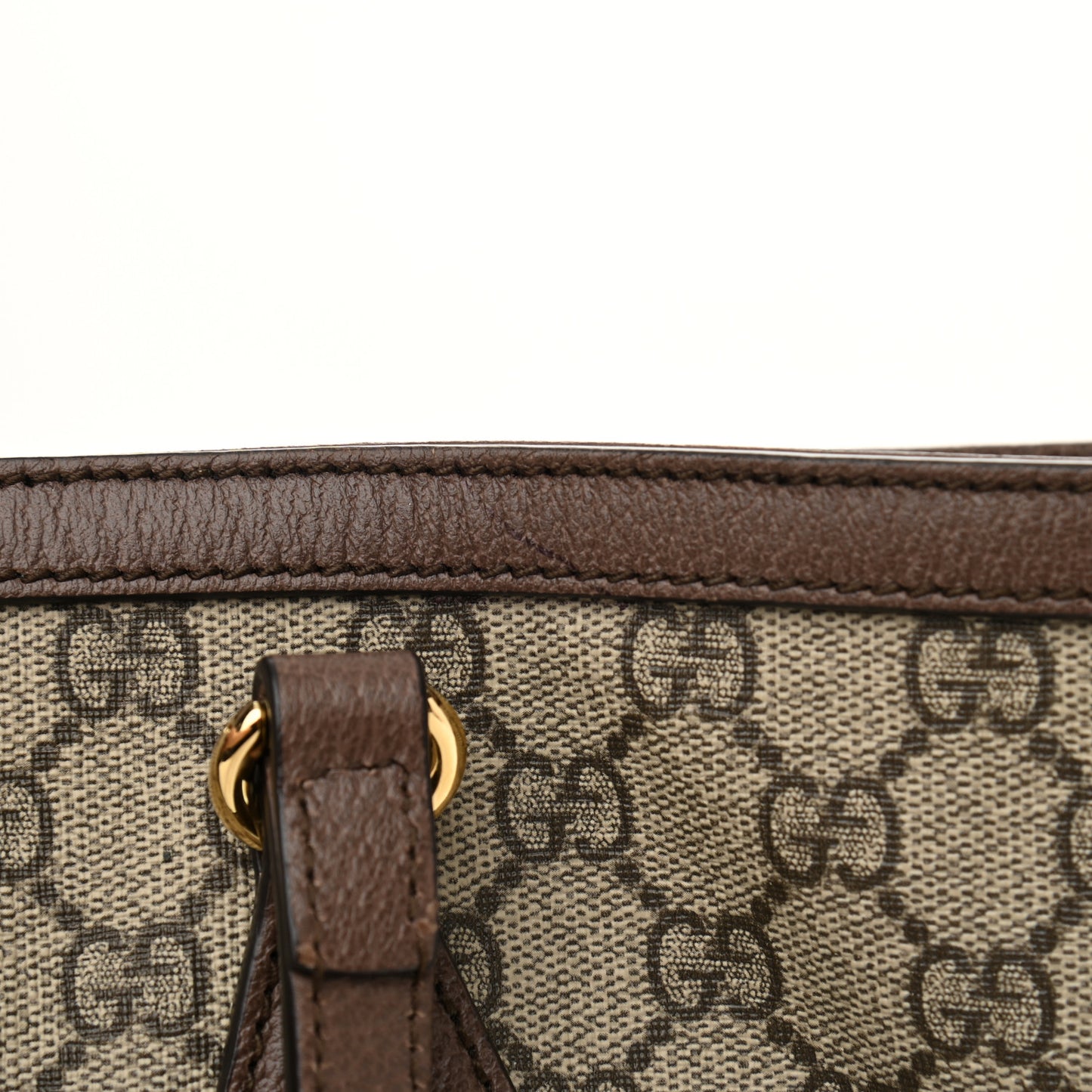 GG Supreme Monogram Medium Ophidia Shopping Tote Brown