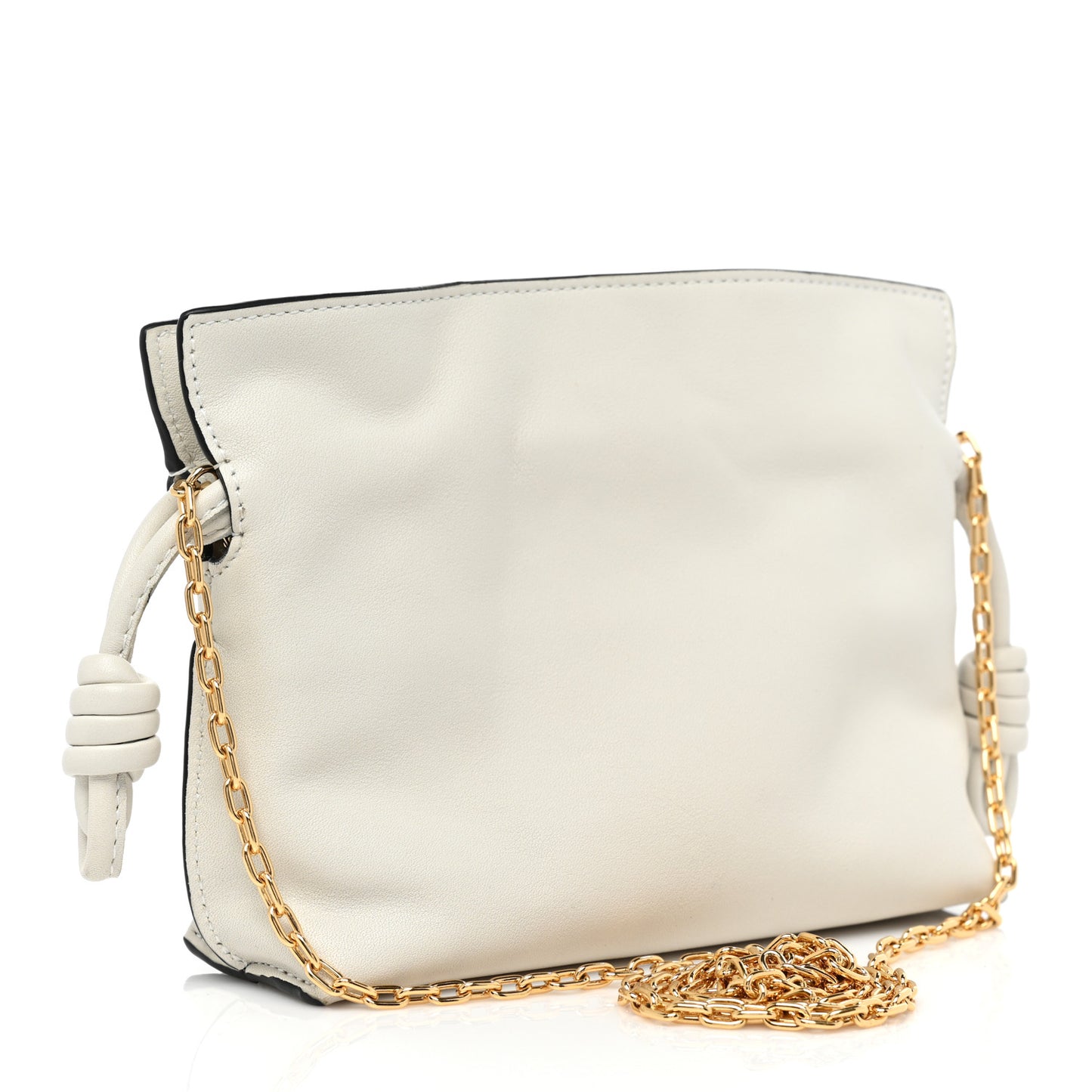 Calfskin Nano Flamenco Knot Bag White