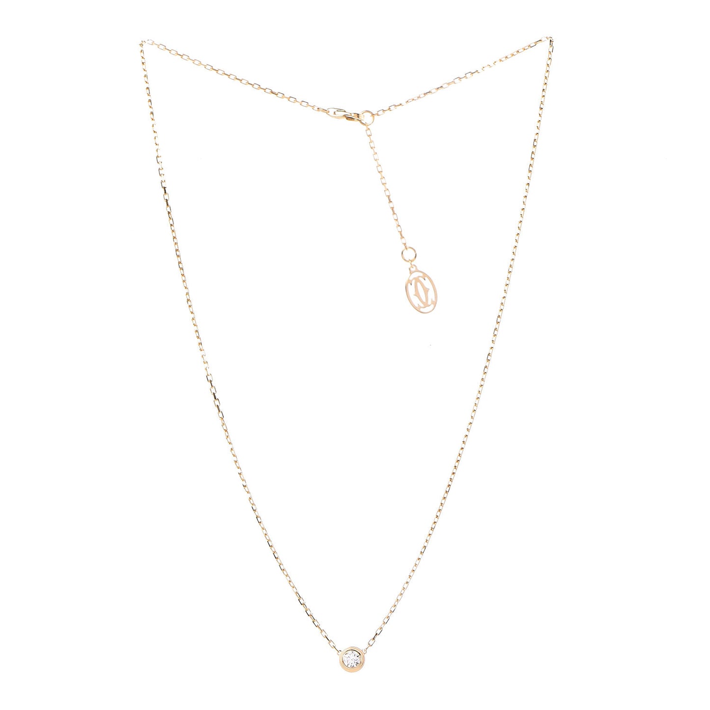 18K Yellow Gold Diamond LM D'Amour Pendant Necklace