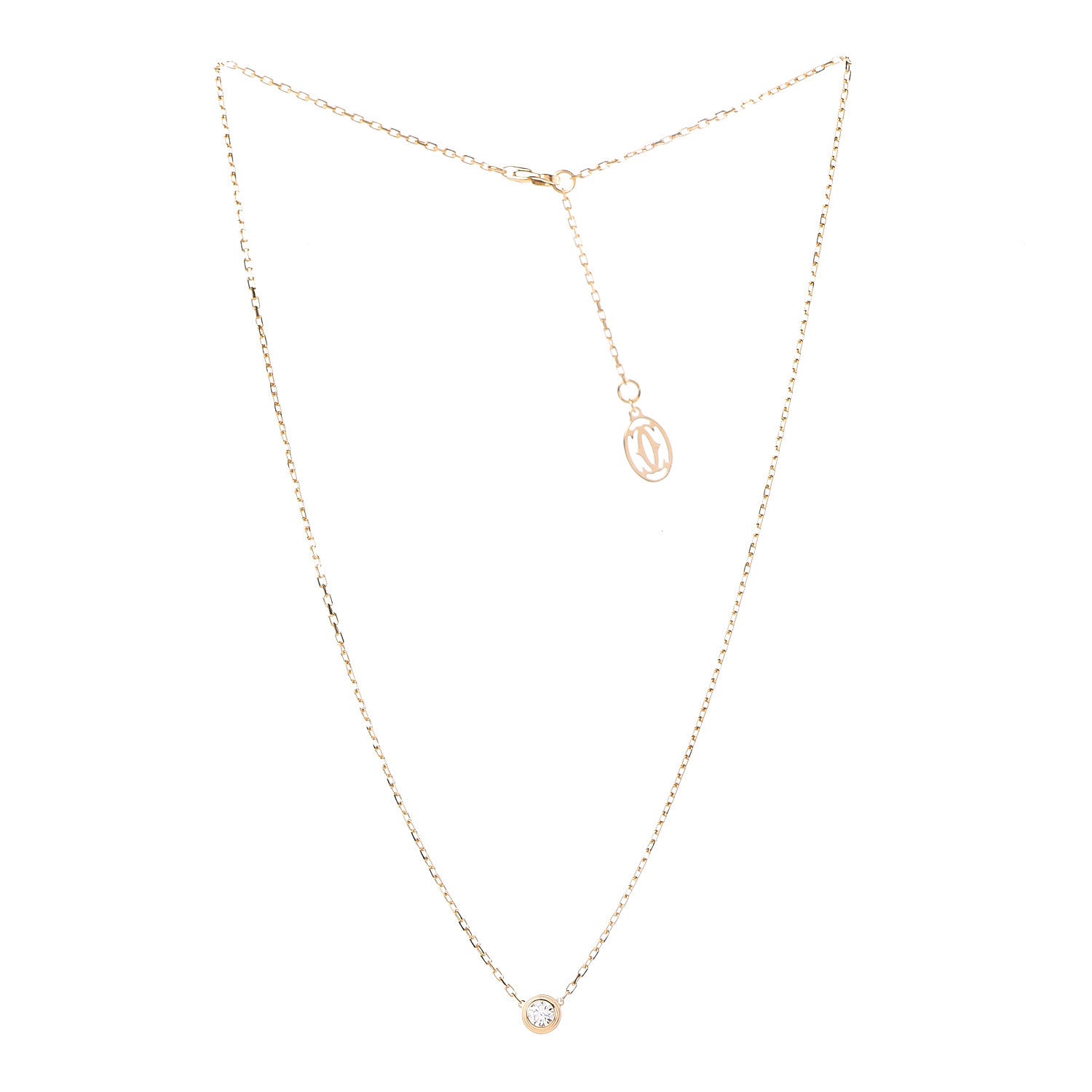Cartier 18K Yellow Gold Diamond LM D'Amour Pendant Necklace 3 of 7