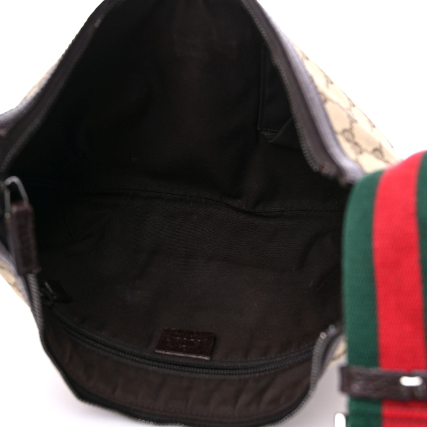 Monogram Web Medium Half Moon Hobo Dark Brown