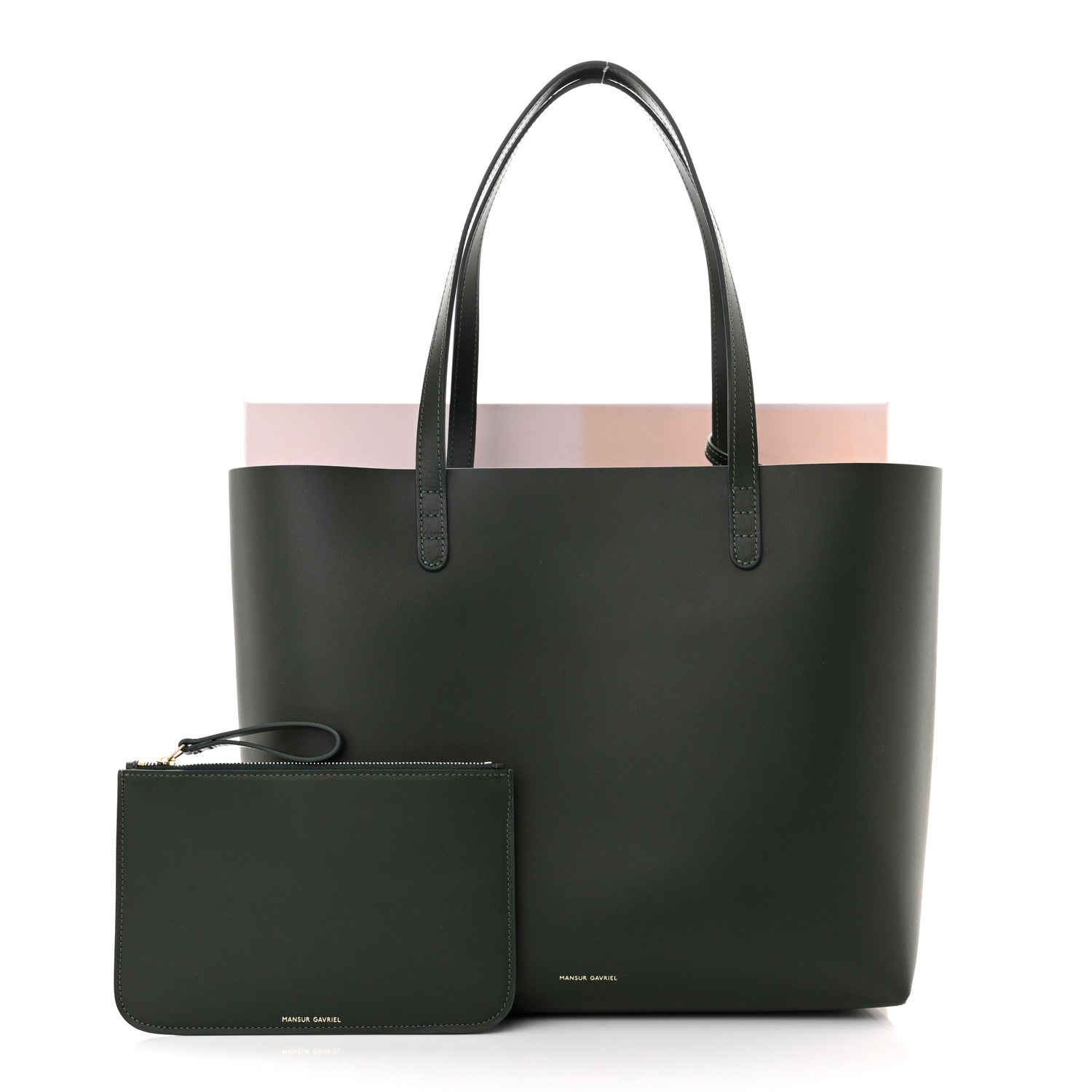 Mansur Gavriel Calfskin Large Shopping Tote Moss 13 of 13