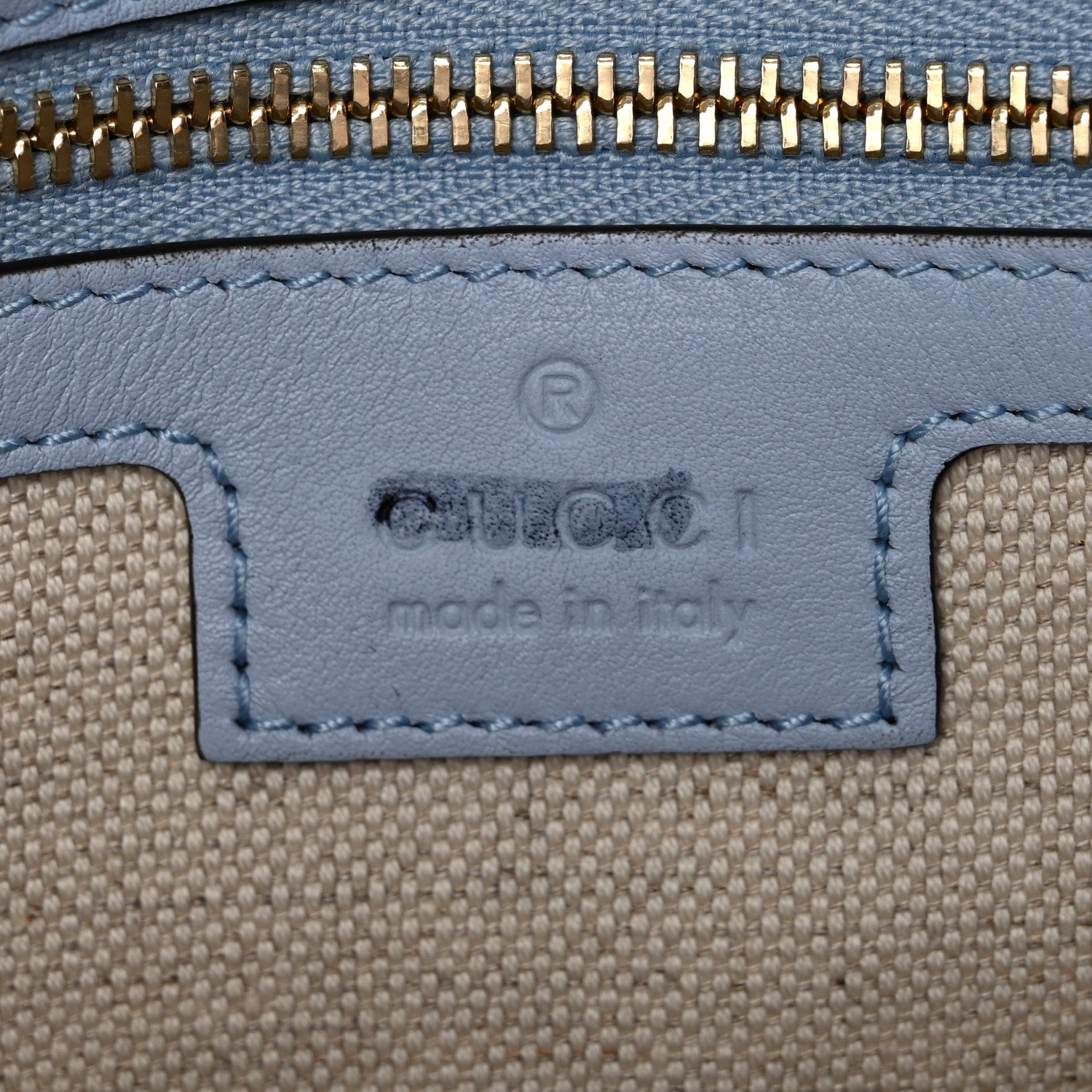 Gucci Roxy Calfskin Medium Blondie Top Handle Bag Cloudy Blue 6 of 10