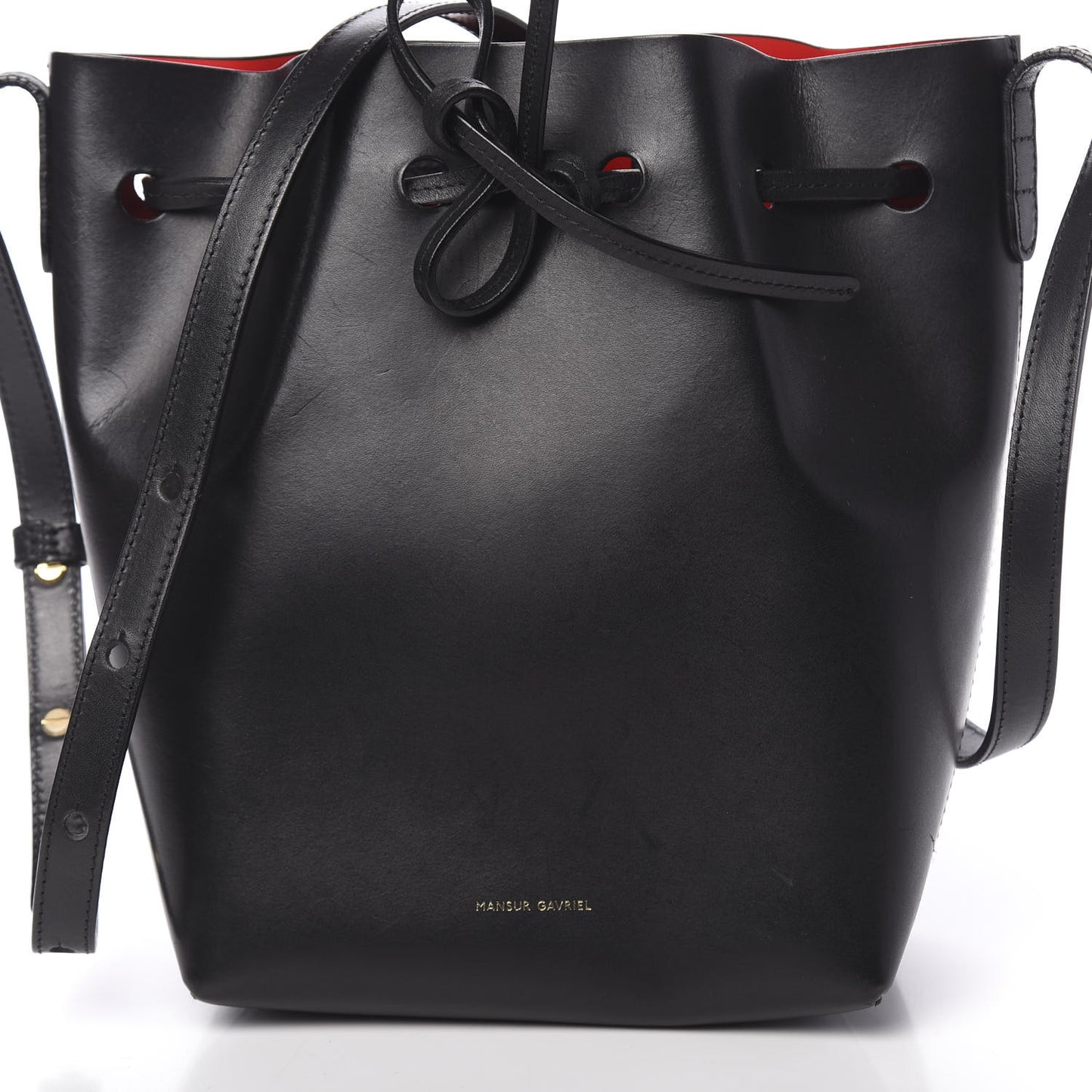 Calfskin Mini Bucket Bag Black Flamma