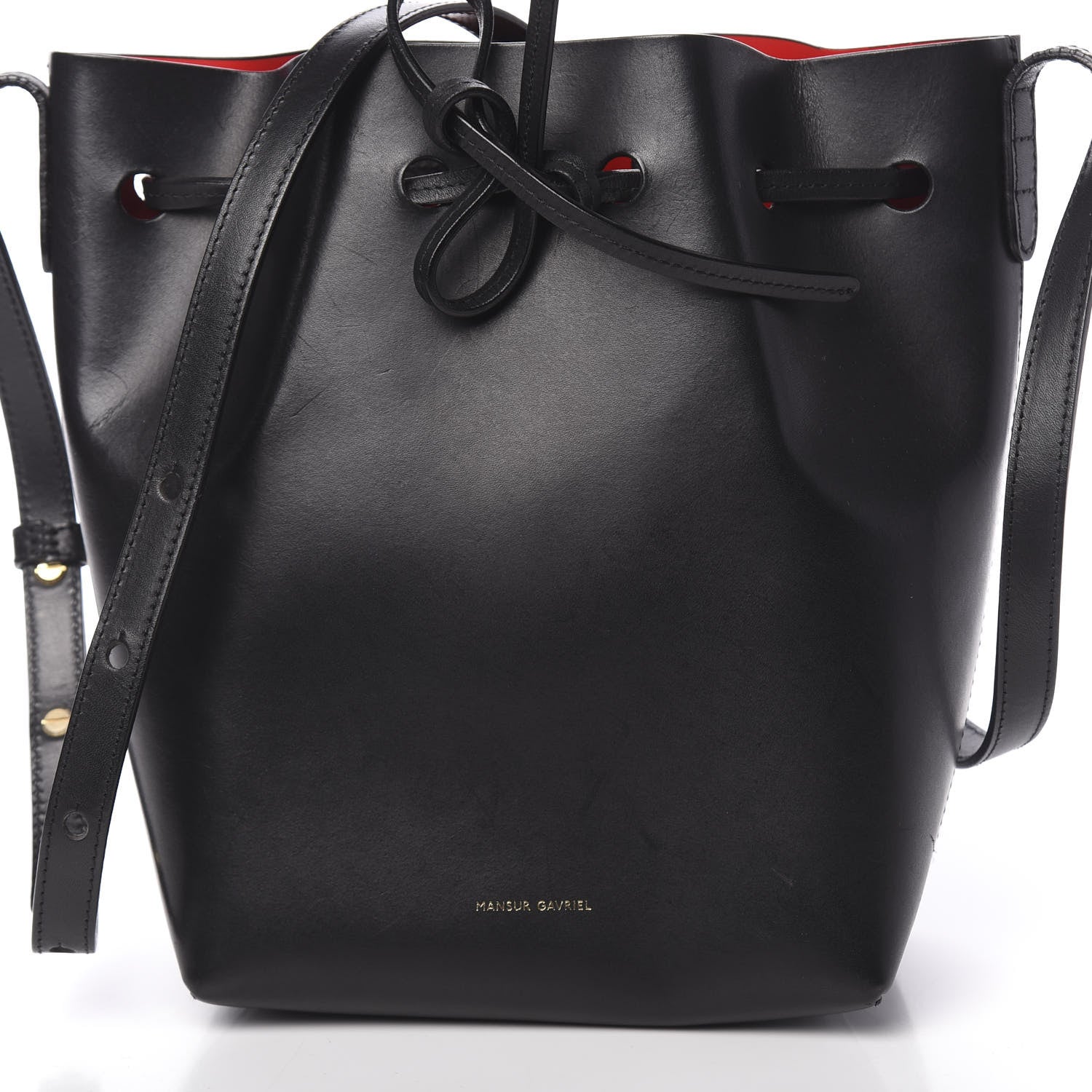 Mansur Gavriel Calfskin Mini Bucket Bag Black Flamma 9 of 10