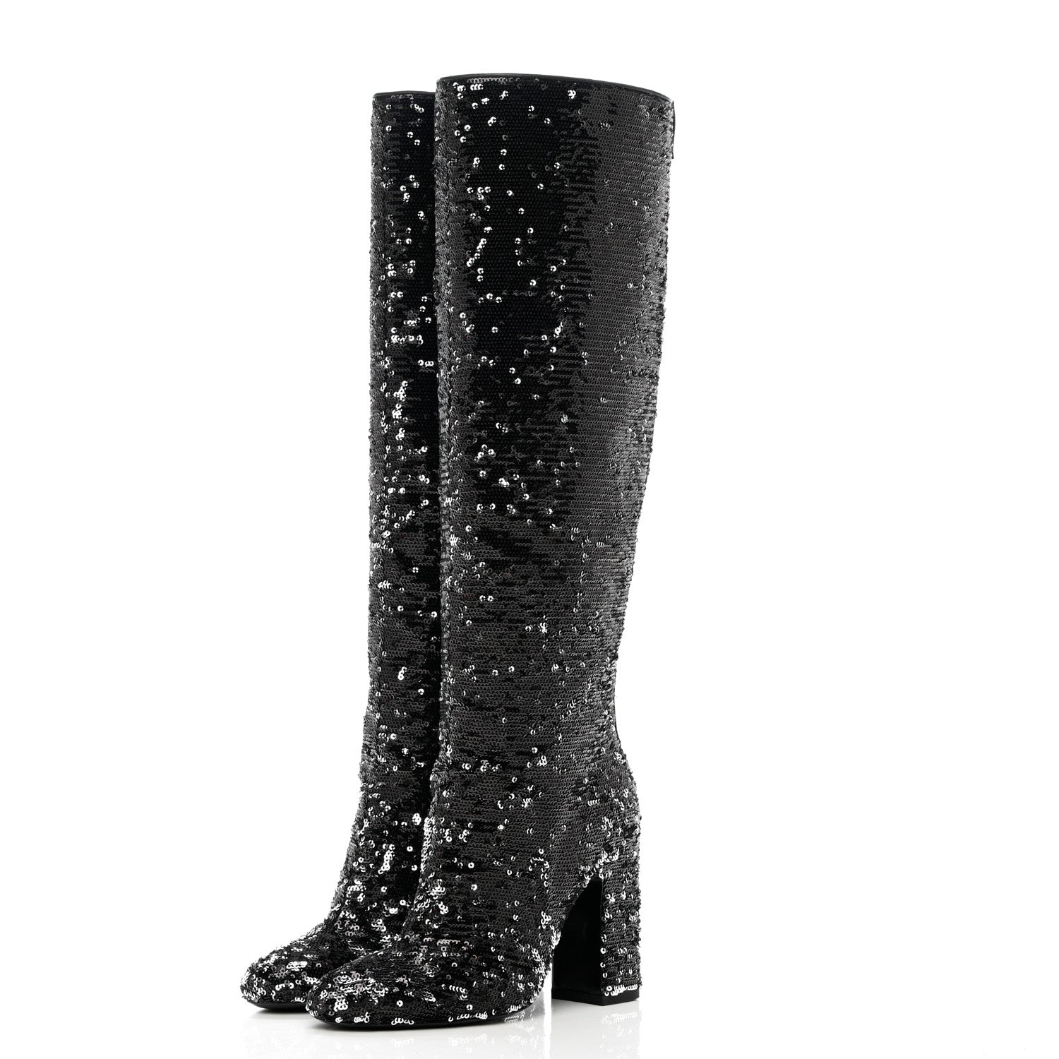 Louis Vuitton Sequin Donna High Boots 37 Black 3 of 9