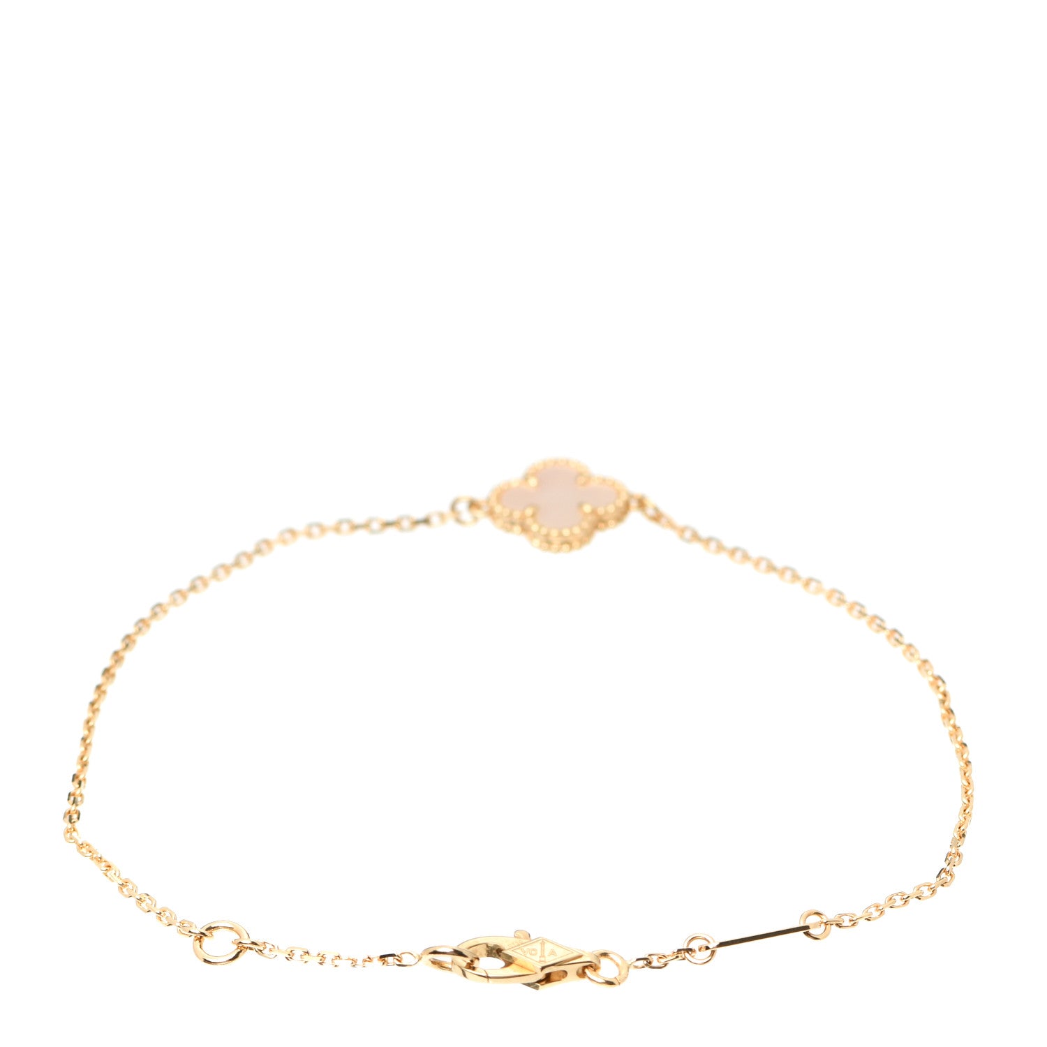 Van Cleef & Arpels 18K Yellow Gold Mother of Pearl Sweet Alhambra Bracelet 3 of 8