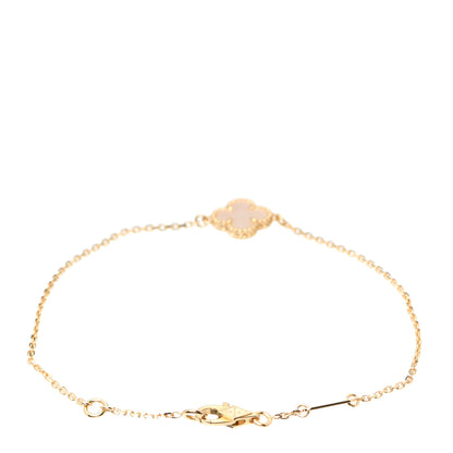 Van Cleef & Arpels 18K Yellow Gold Mother of Pearl Sweet Alhambra Bracelet 3 of 8