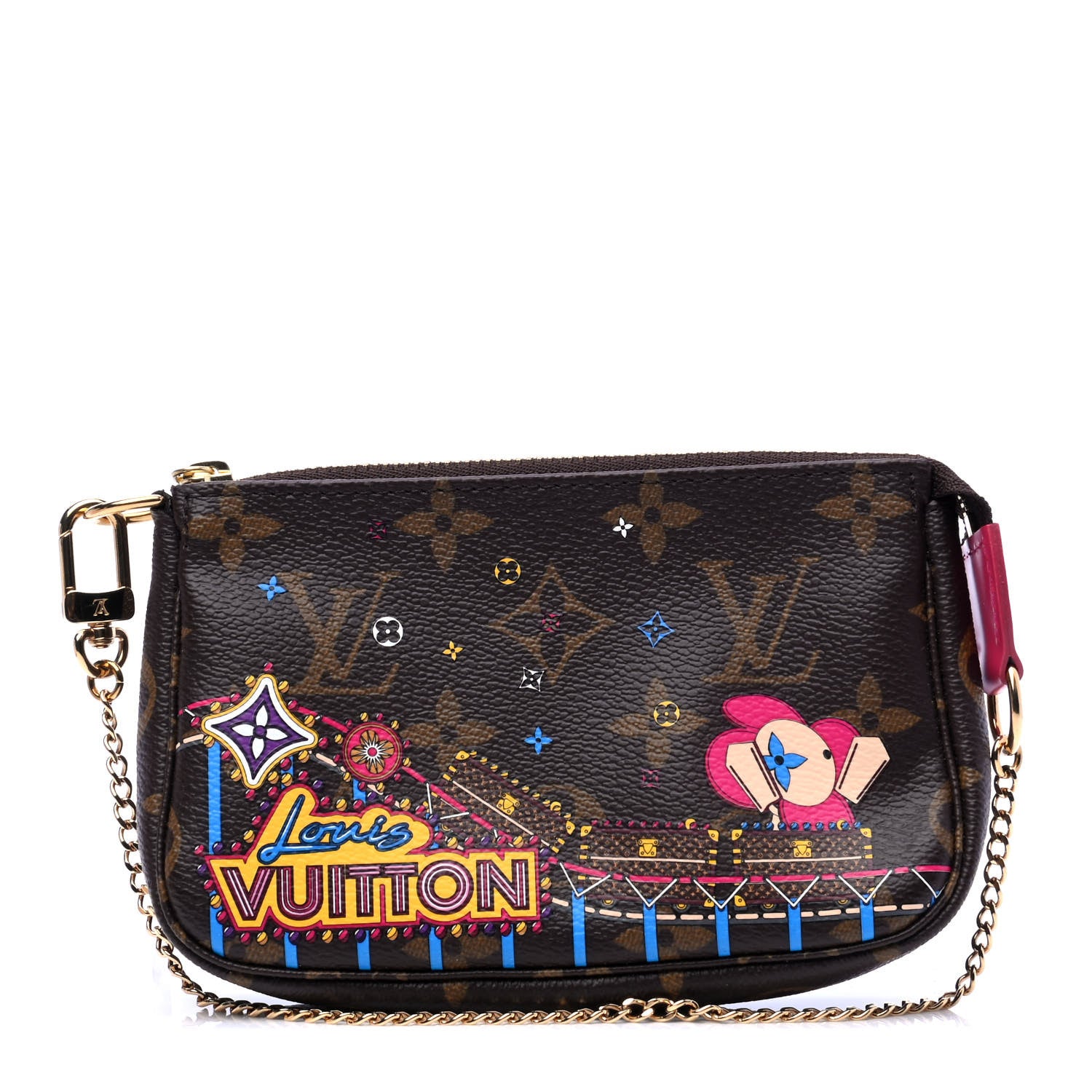 Louis Vuitton Monogram 2020 Christmas Animation Roller Coaster Mini Pochette Accessories Pivoine 1 of 4