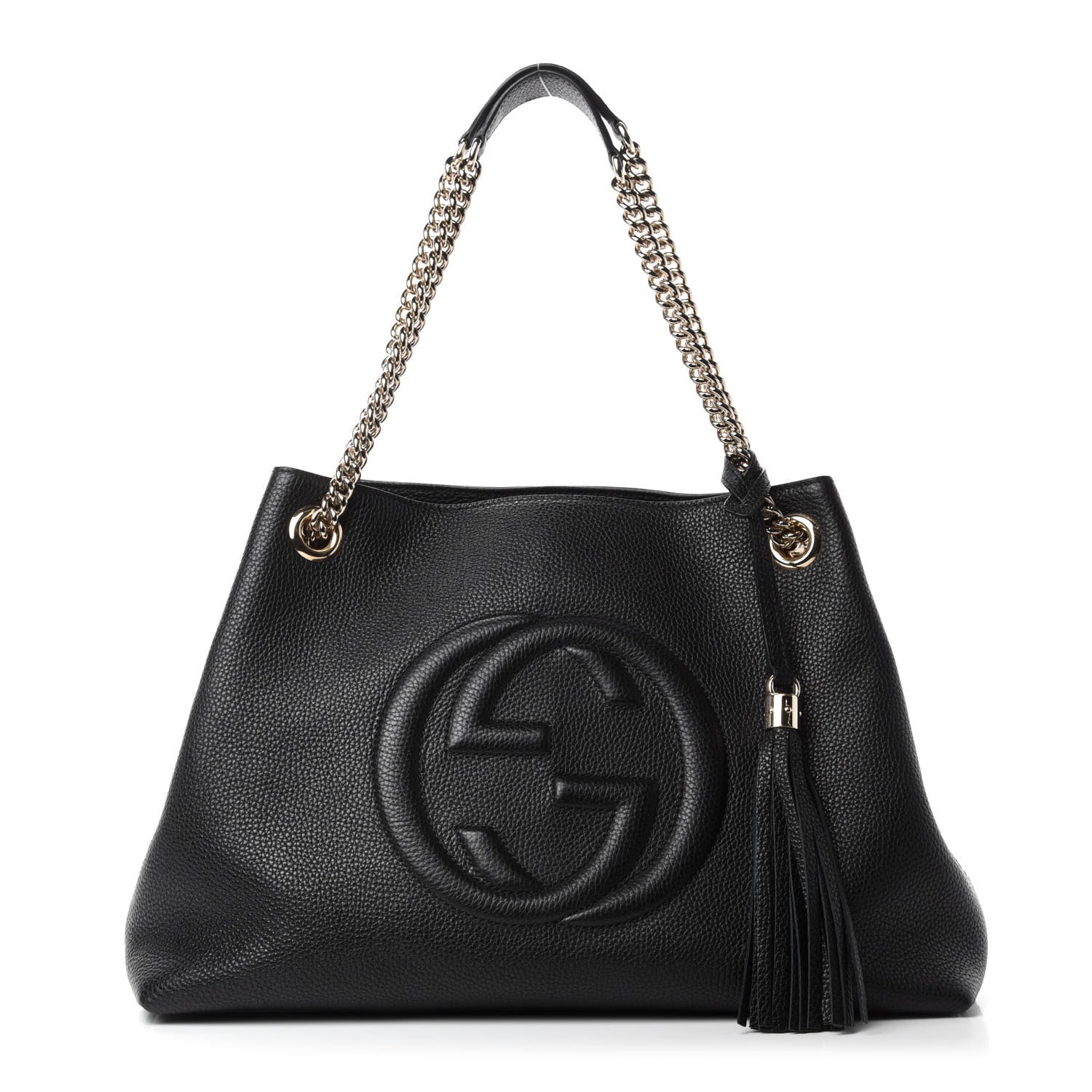 Gucci Pebbled Calfskin Medium Soho Chain Shoulder Bag Black 1 of 11