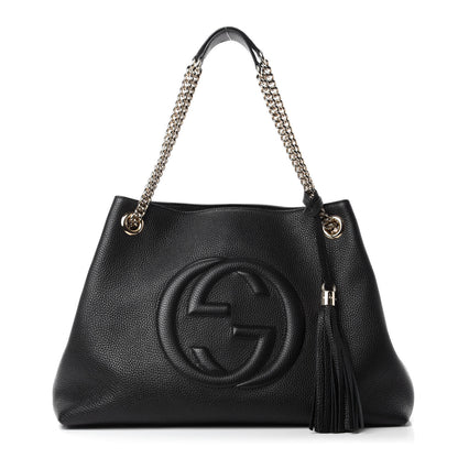 Gucci Pebbled Calfskin Medium Soho Chain Shoulder Bag Black 1 of 11
