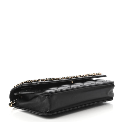 Chanel Lambskin Quilted Chain Around Wallet On Chain WOC Black 4 of 12