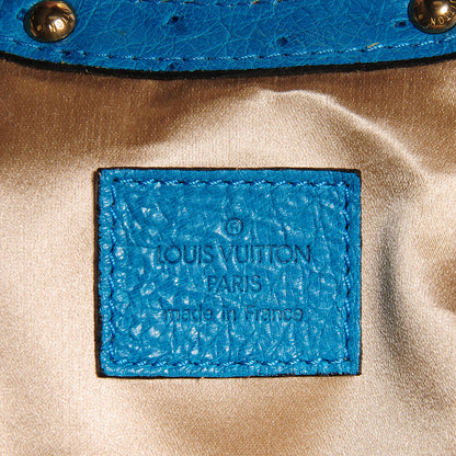 Louis Vuitton Monogram Suede Ostrich Theda GM Turquoise 6 of 7