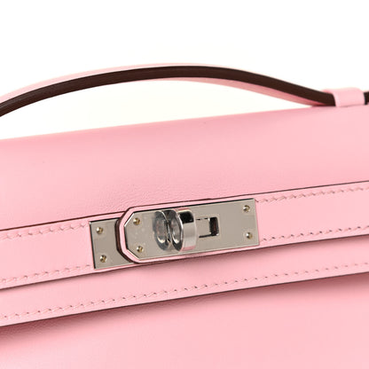 Hermes Swift Kelly Cut Clutch Pochette Rose Sakura 18 of 19