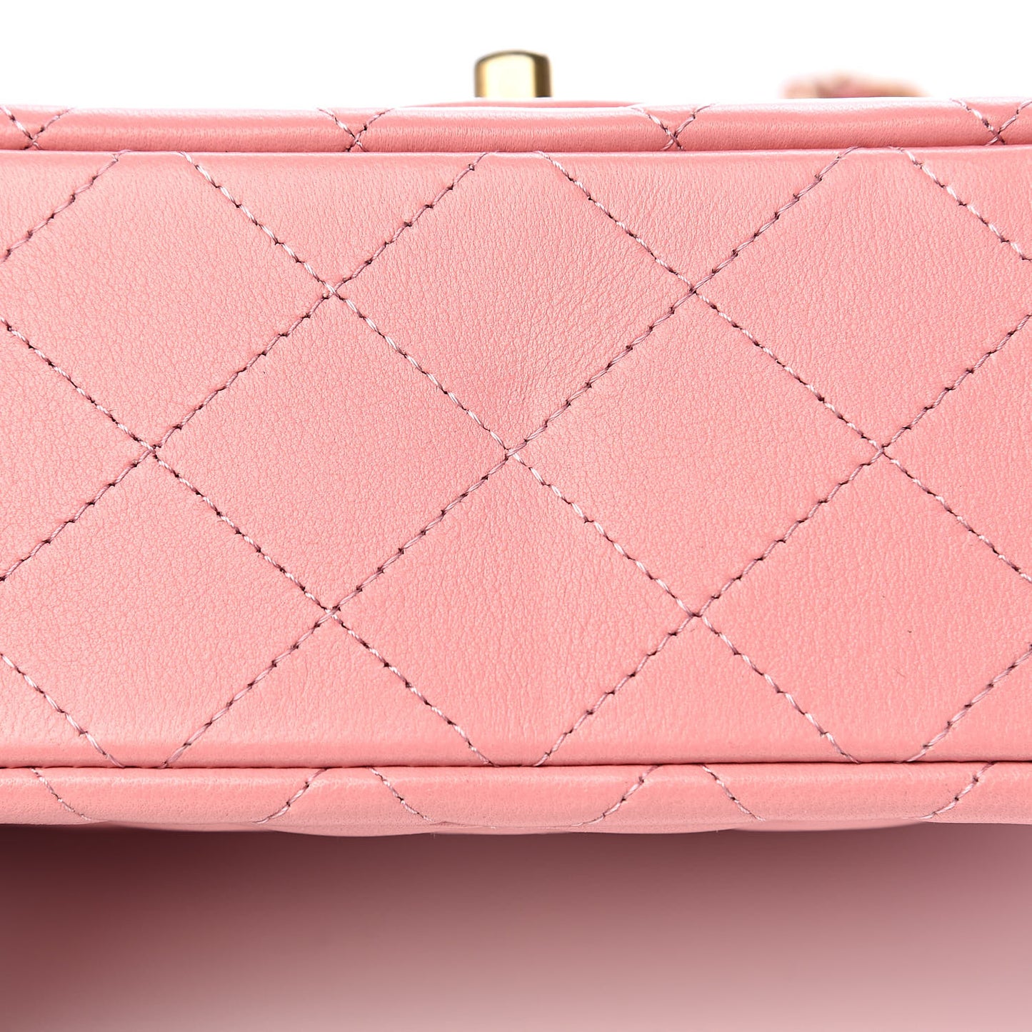 Lambskin Quilted Mini Rectangular Flap Pink