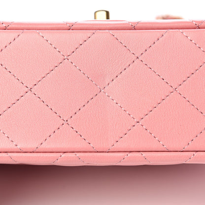 Chanel Lambskin Quilted Mini Rectangular Flap Pink 10 of 11