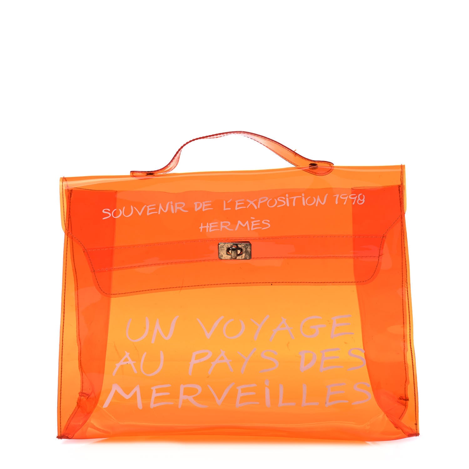 Hermes Vinyl Souvenir De L'Exposition Kelly Orange 1 of 7