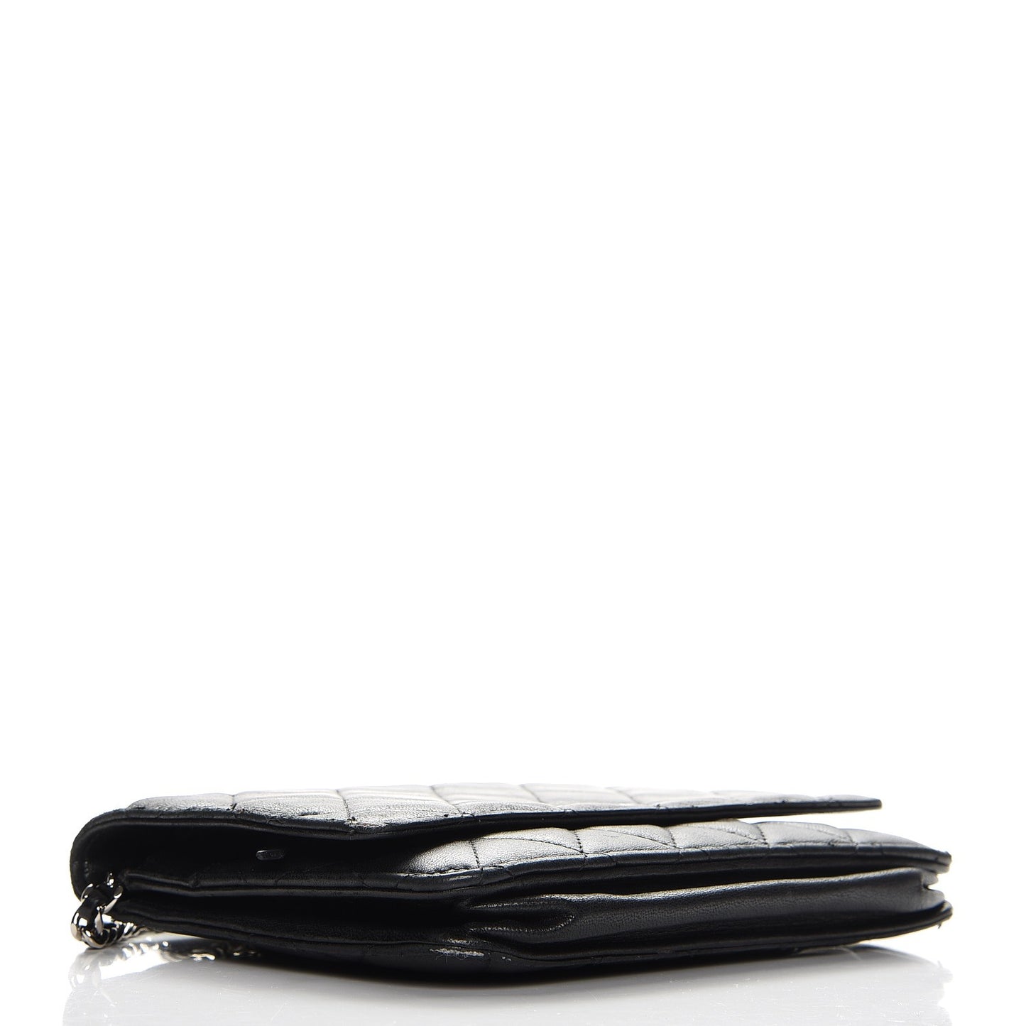 Lambskin Quilted Wallet On Chain WOC Black