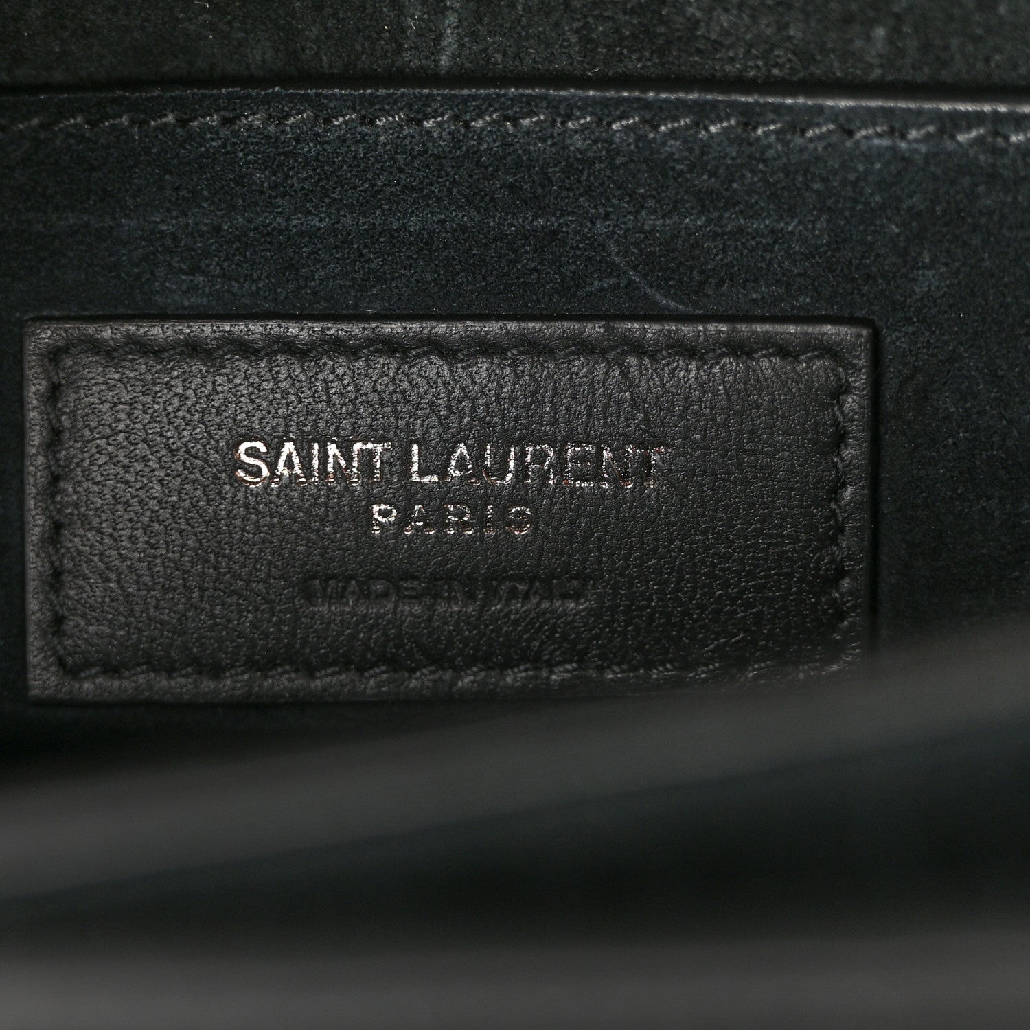 Saint Laurent Calfskin Crocodile Embossed Medium Monochrome Monogram Sunset Black 6 of 12