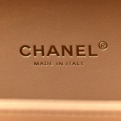Chanel Lambskin Metal Quilted Golden Plate Vanity Case Black Golden Plate Vanity Case Black Gold 6 of 10