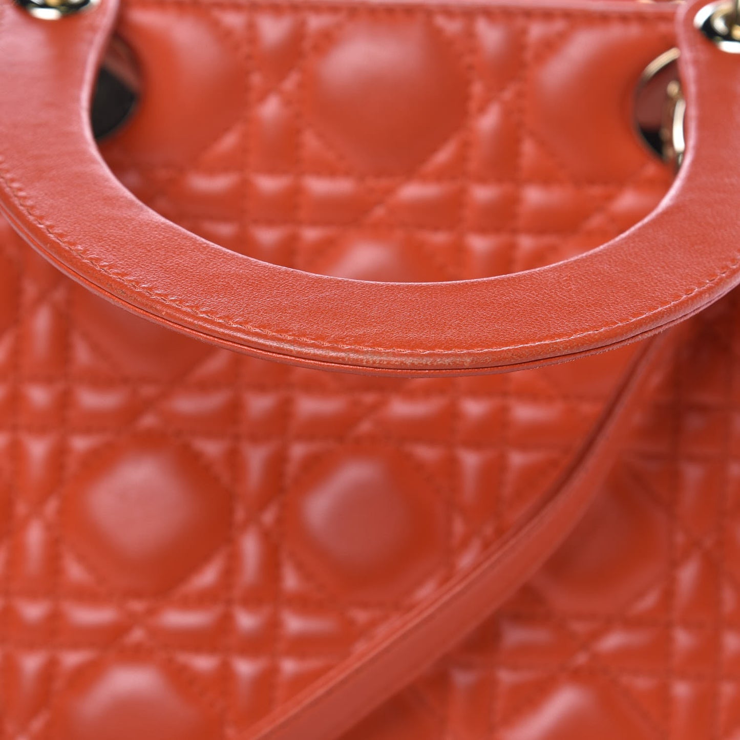 Lambskin Cannage Medium Lady Dior Orange