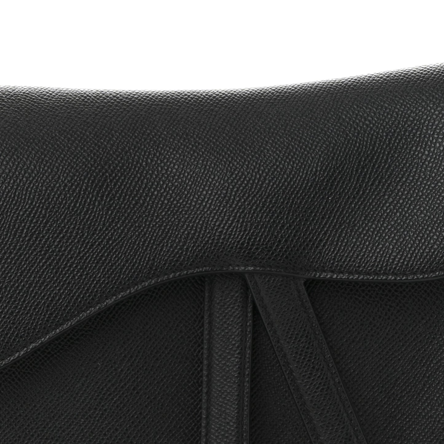 Grained Calfskin Saddle Bag Black