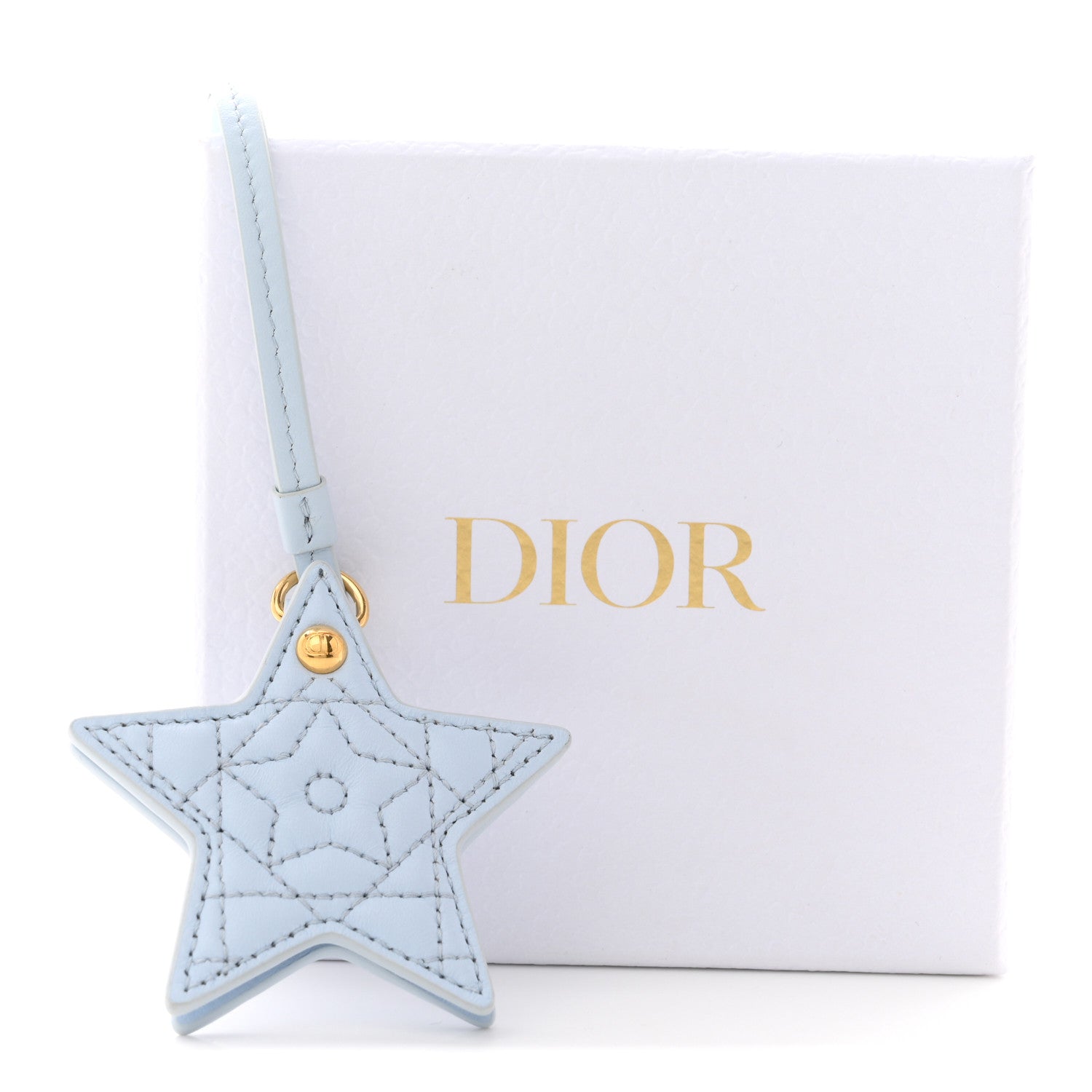 Christian Dior Lambskin Cannage Star Charm Mirror Blue 1863808