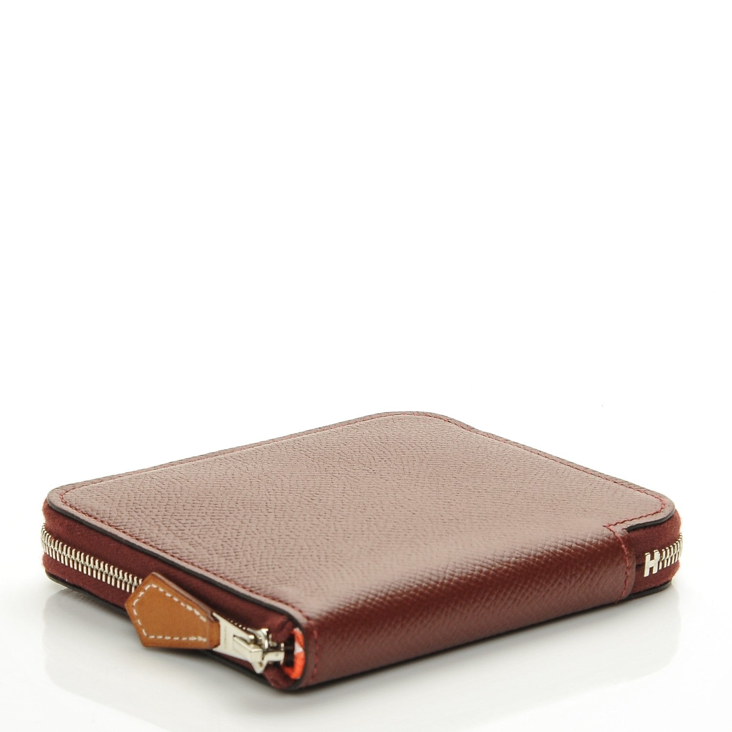 Hermes Epsom Silk'in Compact Wallet Rouge H Orange Poppy 4 of 7