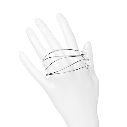 Tiffany Sterling Silver Elsa Peretti Five Row Wave Bracelet 2 of 5