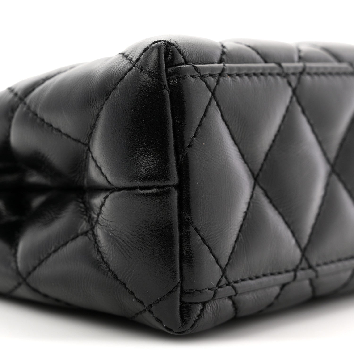 Chanel Shiny Aged Calfskin Quilted Nano Kelly Shopper Black 9 of 11