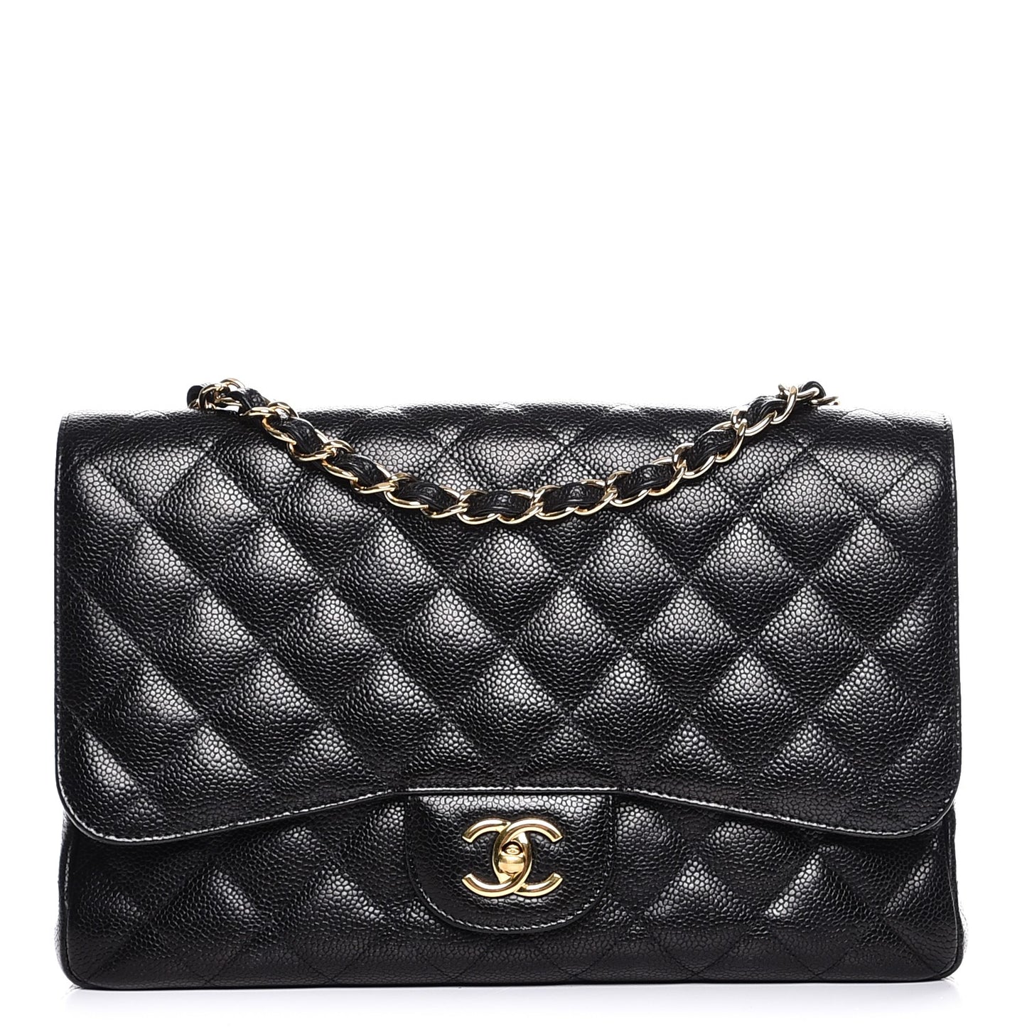 Caviar Quilted Jumbo Single Flap Black