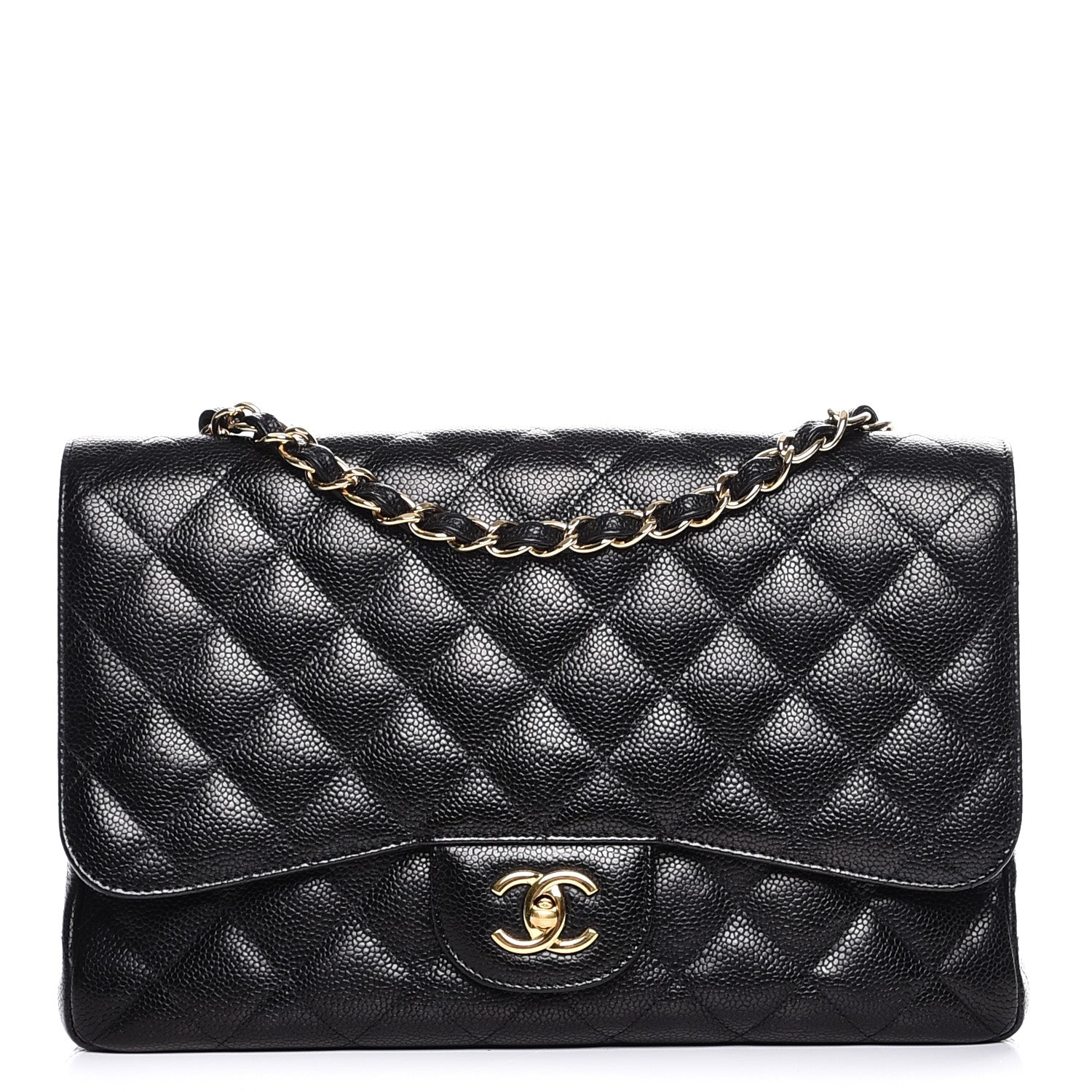 Chanel Caviar Quilted Jumbo Single Flap Black 1 of 8