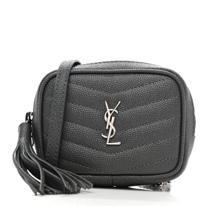 Saint Laurent Grain De Poudre Matelasse Monogram Baby Lou Camera Bag Dark Smog 1 of 10