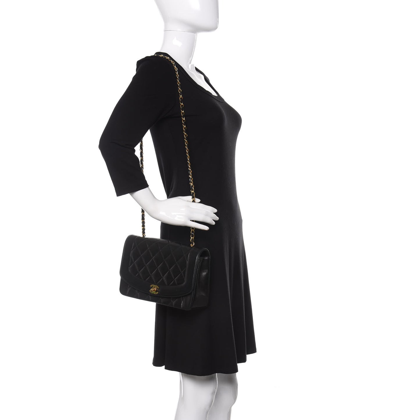 Lambskin Quilted Medium Single Flap Black